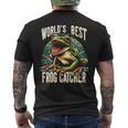 Worlds Best カエルキャッチキャッチャー ハンティングコレクター メンズTシャツ バックプリント