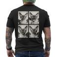 おもしろい 吸血鬼 シャム猫 コウモリのコスチューム 猫 ハロウィン メンズTシャツ バックプリント