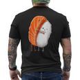 おもしろ寿司 ハグ サーモン かわいい 日本の寿司 カワイイ食べ物 メンズTシャツ バックプリント