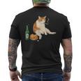 おもしろ猫 喫煙 ジョイント ビール タバコ キティ Gen Z ミーム メンズTシャツ バックプリント