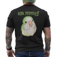 かわいいオキナインコインコクエーカーオウム鳥の恋人 メンズTシャツ バックプリント