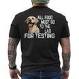 かわいいラブラドールをテストするには、すべての食品を実験室に行く必要があります メンズTシャツ バックプリント