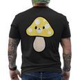 かわいい黄色のキノコ メンズTシャツ バックプリント