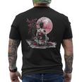 さくら 桜 日本の芸者 日本のサムライガール メンズTシャツ バックプリント