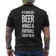 それがビールの翼とフットボールを含むなら、私をカウントイン 長袖tシャツ メンズTシャツ バックプリント