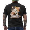 わがまま猫 寿司ねこ ラーメン好き かわいい おもしろ マンガ 長袖tシャツ メンズTシャツ バックプリント