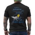 わたしのペットはふわふわお尻オカメインコの鳥を持ったベロキラプトル メンズTシャツ バックプリント