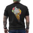 アイスクリームコーン×スプリンクルワッフルコーン メンズTシャツ バックプリント