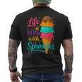 アイスクリームスクープ ジェラート好き フローズンヨーグルト アイスクリーム メンズTシャツ バックプリント