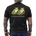 アカメアマガエルさんたち メンズTシャツ バックプリント