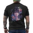 アニメ 漫画 美少女 メンズTシャツ バックプリント