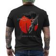 アフロサムライ アニメ 日本武士道戦士 ストリートウェア メンズTシャツ バックプリント