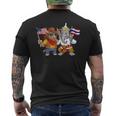 アメリカ・タイ国旗 誇り高いタイ系アメリカ人のルーツ タイ系アメリカ人の遺産 長袖tシャツ メンズTシャツ バックプリント