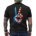 アメリカ国旗 愛国心 平和 手 指 サイン ジェスチャー メンズTシャツ バックプリント