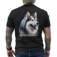 アラスカン・マラミュート犬 メンズTシャツ バックプリント