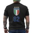 イタリア 1982 ワールドカップ サッカー ヴィンテージ クレスト グラフィック メンズTシャツ バックプリント