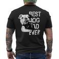 メンズ イングリッシュブルドッグ お父さん 父の日 ヴィンテージスタイル 犬 メンズTシャツ バックプリント