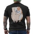 イングリッシュブルドッグハグ メンズTシャツ バックプリント