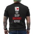 イート・スリープ・バカラ・リピート-バカラは私のゲームカードゲーム メンズTシャツ バックプリント