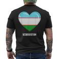 ウズベキスタン国旗シャツ メンズTシャツ バックプリント