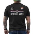 オランダ サッカーファン ジャージ オランダ国旗 フットボール愛好家 メンズTシャツ バックプリント