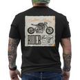 カフェレーサー カスタム バイク おしゃれ オートバイ ライダー イラスト メンズTシャツ バックプリント