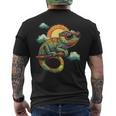 カメレオン 動物 グラフィック サングラス アートワーク カメレオン メンズTシャツ バックプリント