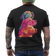 カラフルなラブラドールレトリバー犬夏の美的ペットアート 長袖tシャツ メンズTシャツ バックプリント