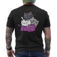 カワイイ猫の山 アセクシャルプライド メンズTシャツ バックプリント