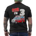 キッズ Ems 車 3歳の誕生日シャツ 3歳 救急車 メンズTシャツ バックプリント