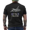 キッズ アメリカ空軍の航空機戦闘機f16ファルコン メンズTシャツ バックプリント