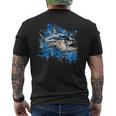 キハダマグロ釣り 大物漁師 メンズTシャツ バックプリント