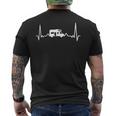 キャンプ ハートビート Ekg キャンピングカー キャンピングカー メンズTシャツ バックプリント