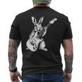 ギタリスト ギター ギタープレーヤー ウサギ お父さん ママ メンズTシャツ バックプリント