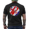 クロアチアの旗 イングランド イギリス 英語 イギリス クロアチア語 メンズTシャツ バックプリント