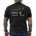 コーヒー愛好家のためのファニーデビルブランドコーヒー メンズTシャツ バックプリント