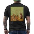 ゴッホ ひまわり おもしろい 猫 アート 絵画 メンズTシャツ バックプリント