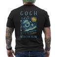 ゴッホ ゴッホ 流れる星月夜 美術史 駄洒落ユーモア メンズTシャツ バックプリント