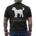 ゴールデンドゥードル 犬 ホワイト シルエット メンズTシャツ バックプリント