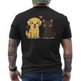 ゴールデンレトリバー ボーイフレンド 黒猫 Gf 面白い カップルギフト メンズTシャツ バックプリント
