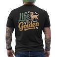 ゴールデンレトリバー 恋人 人生はゴールデンレトリバー メンズTシャツ バックプリント
