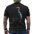 サギの鳥シャツ グレートブルーサギ 鳥類学 メンズTシャツ バックプリント