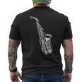 サックス サックス奏者 ミュージシャン サックス奏者 楽器 メンズTシャツ バックプリント