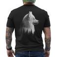 サモエド 犬 グラフィック ペット イラスト サモエド メンズTシャツ バックプリント