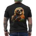サングラスをかけたナマケモノかわいいナマケモノ メンズTシャツ バックプリント