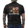 サンタ 猫 ライト トナカイ クリスマス 猫 恋人 パジャマ メンズTシャツ バックプリント