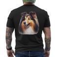 シェットランド・シープドッグ×シェルティ メンズTシャツ バックプリント