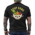 スープギャング かわいい 野菜 ボウル入り かわいい 料理 楽しい メンズTシャツ バックプリント