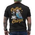 セキセイインコ コーヒー チャープス セキセイインコ メンズTシャツ バックプリント