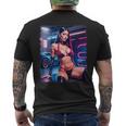セクシーガールグラフィックtシャツ セクシーラティーナビキニモデル&スポーツカー メンズTシャツ バックプリント